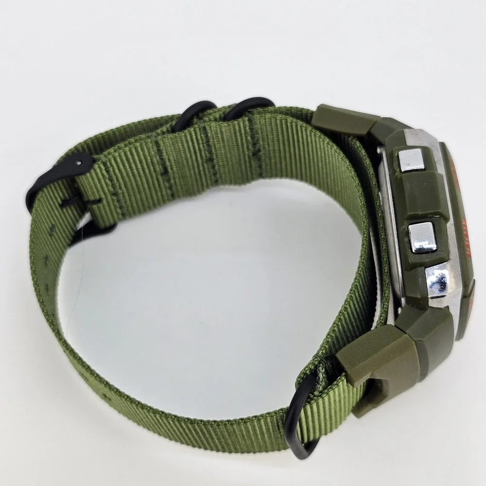 VTG Gap Sport Men's Digital Watch 45MM‎ New Army Green Nylon Band New Battery